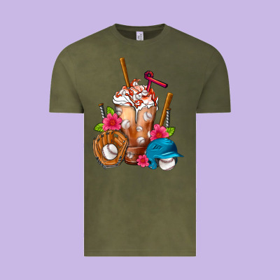 Baseball Frappe Vintage Tee Designed By Fadigitalartstudio