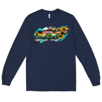 Navy Tennessee Map Sunflower Cactus Serape Long Sleeve Tee - RanaPortraitStore