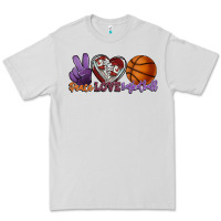 Dove Grey peace love basketball Premium Tee - HowdyJamesFarm