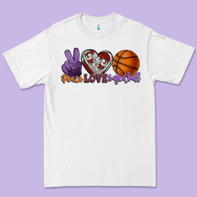 Peace Love Basketball Premium Tee Designed By Howdyjamesfarm
