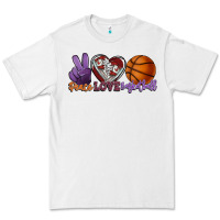 White peace love basketball Premium Tee - HowdyJamesFarm