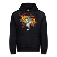 Black Fall Bull Skull Urban Hoodie - RanaPortraitStore