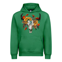 Emerald Fall Bull Skull Urban Hoodie - RanaPortraitStore