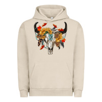 Pigment French Oak Fall Bull Skull Urban Hoodie - RanaPortraitStore