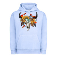 Pigment Grape Ice Fall Bull Skull Urban Hoodie - RanaPortraitStore