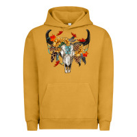 Pigment Peanut Butter Fall Bull Skull Urban Hoodie - RanaPortraitStore
