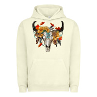 Pigment Pistachio Fall Bull Skull Urban Hoodie - RanaPortraitStore