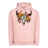 Pigment Salmon Fall Bull Skull Urban Hoodie - RanaPortraitStore
