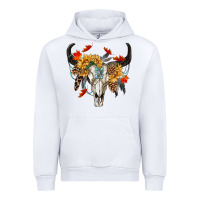 White Fall Bull Skull Urban Hoodie - RanaPortraitStore