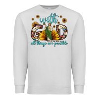 Dove Grey with god all things are possible matthew 19 26 Premium Sweatshirt - JahusDesignShop
