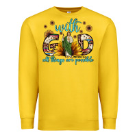 Lemon with god all things are possible matthew 19 26 Premium Sweatshirt - JahusDesignShop