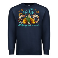 Navy with god all things are possible matthew 19 26 Premium Sweatshirt - JahusDesignShop