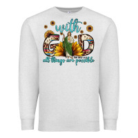 Oatmeal Heather with god all things are possible matthew 19 26 Premium Sweatshirt - JahusDesignShop