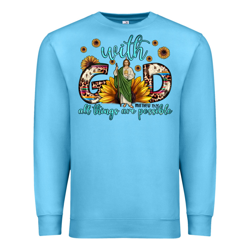With God All Things Are Possible Matthew 19 26 Premium Sweatshirt by JahusDesignShop | Teevron