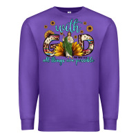 Purple with god all things are possible matthew 19 26 Premium Sweatshirt - JahusDesignShop