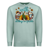 Seafoam with god all things are possible matthew 19 26 Premium Sweatshirt - JahusDesignShop