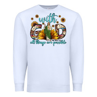 White with god all things are possible matthew 19 26 Premium Sweatshirt - JahusDesignShop