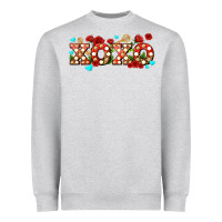 Heather Grey xoxo roses and keys Heavyweight Sweatshirt - AdoDesignShop