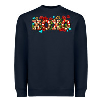Navy xoxo roses and keys Heavyweight Sweatshirt - AdoDesignShop