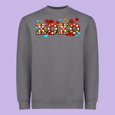 Xoxo Roses And Keys Heavyweight Sweatshirt Designed By Adodesignshop
