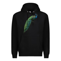 Black Peacock Premium Hoodie - LillyAllenDesigns