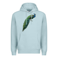 Blue Mist Peacock Premium Hoodie - LillyAllenDesigns