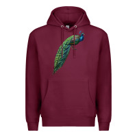 Burgundy Peacock Premium Hoodie - LillyAllenDesigns