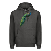 Charcoal Heather Peacock Premium Hoodie - LillyAllenDesigns