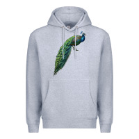 Heather Grey Peacock Premium Hoodie - LillyAllenDesigns