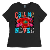 Black call me never olivia Ladies Tee - OliviaCreatesArt