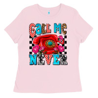 Bubblegum Pink call me never olivia Ladies Tee - OliviaCreatesArt