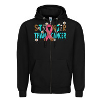 Black stronger than cancer with cancer ribbon Zipper Hoodie - AdoDesignShop