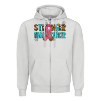 Dove Grey stronger than cancer with cancer ribbon Zipper Hoodie - AdoDesignShop