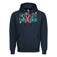 Navy stronger than cancer with cancer ribbon Zipper Hoodie - AdoDesignShop