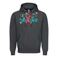 Smoke stronger than cancer with cancer ribbon Zipper Hoodie - AdoDesignShop