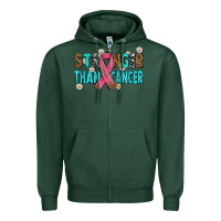 Sports Green stronger than cancer with cancer ribbon Zipper Hoodie - AdoDesignShop