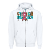White stronger than cancer with cancer ribbon Zipper Hoodie - AdoDesignShop