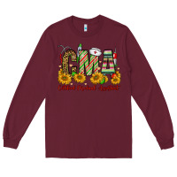 Burgundy christmas cma certified medical assistant Long Sleeve Tee - FaDigitalArtStudio