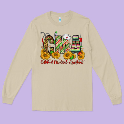 Christmas Cma Certified Medical Assistant Long Sleeve Tee Designed By Fadigitalartstudio
