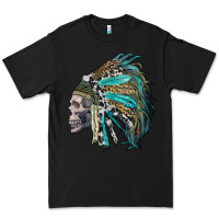 Black western indian headdress with skull Premium Tee - RanaPortraitStore