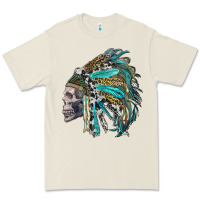 Western Indian Headdress With Skull Premium Tee | Teevron