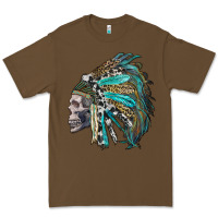 Cacao western indian headdress with skull Premium Tee - RanaPortraitStore