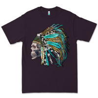 Plum western indian headdress with skull Premium Tee - RanaPortraitStore
