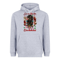 Heather Grey Christmas life is better with a dachshund Heavyweight Hoodie - JahusDesignShop