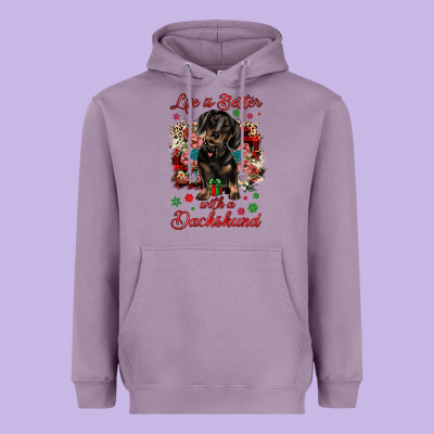 Christmas Life Is Better With A Dachshund Heavyweight Hoodie Designed By Jahusdesignshop