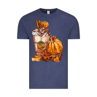 Vintage Denim Pumpkin Spice Coffee Vintage Tee - FaDigitalArtStudio