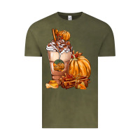 Vintage Olive Pumpkin Spice Coffee Vintage Tee - FaDigitalArtStudio