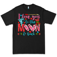 Black I love you to the moon and back Valentine's Day Premium Tee - HowdyJamesFarm