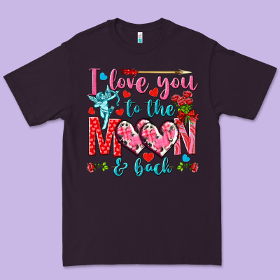 I Love You To The Moon And Back Valentine's Day Premium Tee Designed By Howdyjamesfarm