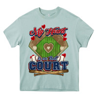 Arona My heart is on that court Baseball Heavy Core Tee - HowdyJamesFarm